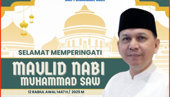 Kepala Diskominfo Aceh mengucapkan selamat memperingati Maulid Nabi MUHAMMAD SAW 12 Rabiul Awal 1447 H/ 2025